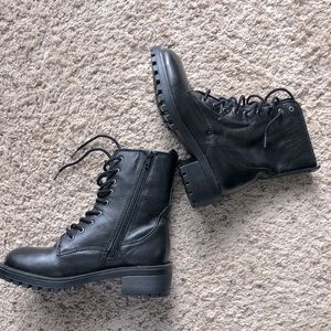 STEVE MADDEN, COMBAT BOOTS, BLACK